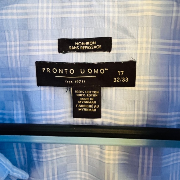 Roundtree & Yorke Gold Label 17 32/33, Pronto Uomo L NonIron Cotton Plaid Bundle - Picture 3 of 16